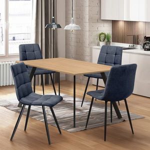 Jedálenský stôl 120x80 BERGEN dub + 4 stoličky BERGEN sivá vyobraziť