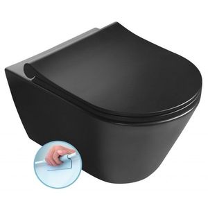 SAPHO - AVVA závesná WC misa, Rimless, 35, 5x53cm, čierna mat 100314-110 vyobraziť
