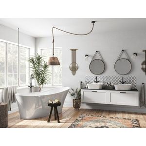 BESCO - Voľne stojaca vaňa CALIMA biela - Farba - Biela, Farba sifónu - Grafitová, Rozmer vane - 170 × 74 cm VANCALIM170G vyobraziť