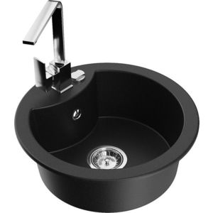 MEXEN/S MEXEN/S - Diego granitový drez 1-miska vrátane batérie Rita, čierny 6512-77-670300-00 vyobraziť