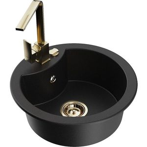 MEXEN/S MEXEN/S - Diego granitový drez 1-miska vrátane batérie Rita, čierny 6512-77-670300-50 vyobraziť