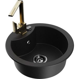 MEXEN/S MEXEN/S - Diego granitový drez 1-miska vrátane batérie Rita, čierny 6512-77-670300-50-B vyobraziť