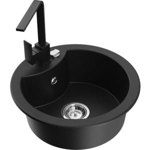 MEXEN/S MEXEN/S - Diego granitový drez 1-miska vrátane batérie Rita, čierny 6512-77-670300-70 vyobraziť