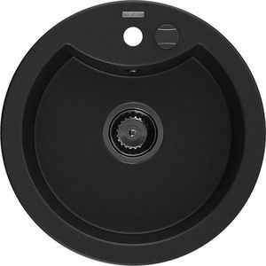 MEXEN/S MEXEN/S - Diego granitový drez 1-miska 488 x 480 mm, čierny, čierny sifón 6512481000-77-B vyobraziť