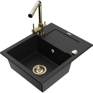 MEXEN/S MEXEN/S - Enzo granitový drez 1-miska s odkvapkávačom vrátane batérie Duero, čierna 6506-77-671600-50 vyobraziť