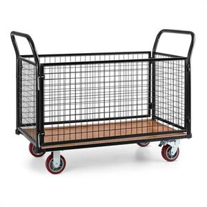 Waldbeck Loadster, mriežkový vozík, pojazdný, skladový vozík, max. 500 kg, drevený spodok, čierny vyobraziť