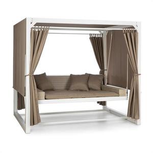 Blumfeldt Eremitage, luxusná záhradná hojdačka, 236 x 180 x 210 cm, biela/hnedosivá vyobraziť