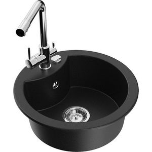 MEXEN/S MEXEN/S - Diego granitový drez vrátane batérie Duero, čierna 6512-77-671600-00 vyobraziť