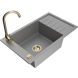 MEXEN/S MEXEN/S - Elias granitový drez s odkvapkávačom vrátane batérie Telma, šedá 6511-71-670200-50 vyobraziť