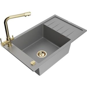 MEXEN/S MEXEN/S - Elias granitový drez 1-miska vrátane batérie Duero, šedý 6511-71-671600-50 vyobraziť