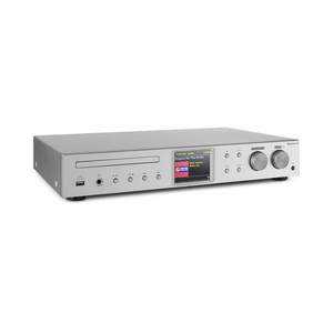 Auna iTuner CD, HiFi receiver, internetové/DAB+/FM rádio, CD prehrávač, WiFi, strieborný vyobraziť