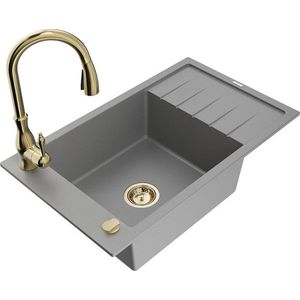 MEXEN/S MEXEN/S - Elias Elias granitový drez 1-miska s odkvapkávačom vrátane batérie Savita, šedá 6511-71-672601-50 vyobraziť