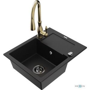 MEXEN/S MEXEN/S - Enzo granitový drez 1 s odkvapkávačom vrátane batérie Savita, čierna 6506-77-672601-50-B vyobraziť
