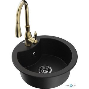 MEXEN/S MEXEN/S - Diego granitový drez 1-miska vrátane batérie Savita, čierna 6512-77-672601-50-B vyobraziť