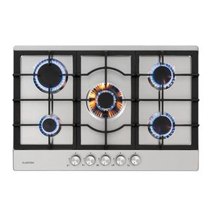 Klarstein Ignito 5 Zonen, plynová varná doska, 5 Sabaf horákov, nehrdzavejúca oceľ, strieborná vyobraziť