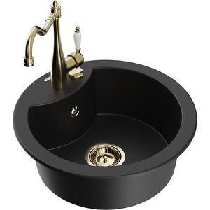 MEXEN/S MEXEN/S - Diego granitový drez 1-miska vrátane batérie Carla, čierna 6512-77-670700-50 vyobraziť