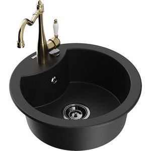 MEXEN/S MEXEN/S - Diego granitový drez 1-miska vrátane batérie Carla, čierna 6512-77-670700-50-B vyobraziť