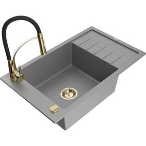 MEXEN/S MEXEN/S - Elias granitový drez 1 s odkvapkávačom vrátane batérie Aster, šedá 6511-71-73450-57-G vyobraziť