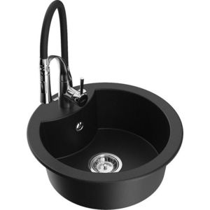 MEXEN/S MEXEN/S - Diego granitový drez 1-miska vrátane batérie Aster, čierna 6512-77-73450-07 vyobraziť