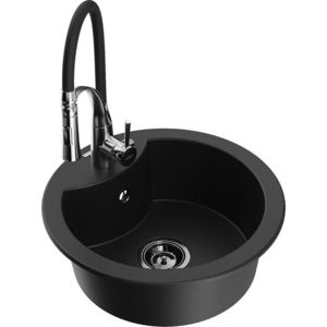 MEXEN/S MEXEN/S - Diego granitový drez 1-miska vrátane batérie Aster, čierna 6512-77-73450-07-B vyobraziť