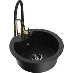 MEXEN/S MEXEN/S - Diego granitový drez 1-miska vrátane batérie Aster, čierna 6512-77-73450-57-B vyobraziť