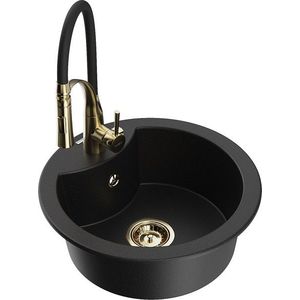 MEXEN/S MEXEN/S - Diego granitový drez 1-miska vrátane batérie Aster, čierna 6512-77-73450-57-G vyobraziť