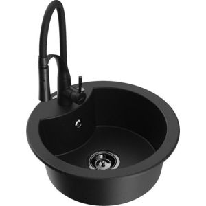 MEXEN/S MEXEN/S - Diego granitový drez 1-miska vrátane batérie Aster, čierna 6512-77-73450-70-B vyobraziť