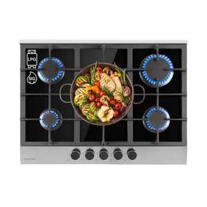 Klarstein Alchemist, plynová varná doska, 5 hliníkových horákov, sklokeramika, čierna vyobraziť