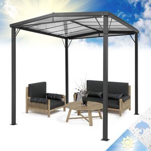 Blumfeldt Pantheon Solid Sky Flat, pergola, prístrešok, 3 x 3 m, polykarbonát, sivá vyobraziť