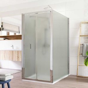 Mereo Sprchovací kút, Lima, obdĺžnik do priestoru U, zalamovací, 80x90x80 cm, chróm ALU, sklo Point CK87262K vyobraziť