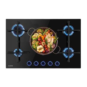 Klarstein Illuminosa 5, plynová varná doska, 5 Sabaf horákov, sklokeramika, čierna vyobraziť