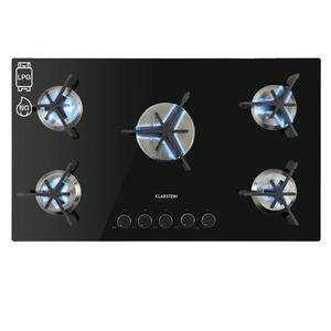 Klarstein Trifecta 5, plynová varná doska, 5 trojuholníkových horákov, sklokeramika, čierna vyobraziť