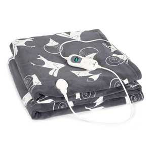Klarstein Dr. Watson XXL, vyhrievacia deka, 120 W, 200 x 180 cm, coral fleece, antracitová, zvieratá vyobraziť