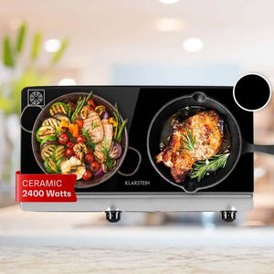 Klarstein Cookbuddy, varná doska, 2400 W, 2 platničky, 5 úrovní výkonu, sklokeramika vyobraziť