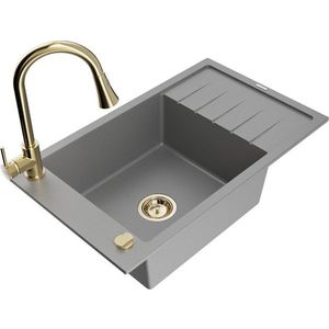 MEXEN/S MEXEN/S - Elias granitový drez 1 s odkvapkávačom vrátane batérie Elia, šedá 6511-71-670101-50 vyobraziť