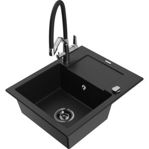 MEXEN/S MEXEN/S - Enzo granitový drez s odkvapkávačom vrátane batérie Duo, čierna 6506-77-671701-07-B vyobraziť