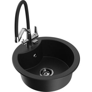 MEXEN/S MEXEN/S - Diego granitový drez 1-miska vrátane batérie Duo, čierna 6512-77-671701-07-B vyobraziť