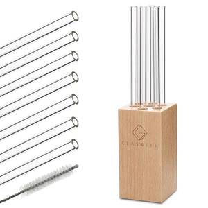 Klarstein Glaswerk Salizzada, sklenené slamky, 7 kusov, 0, 8 x 20 cm (Ø x V), drevený držiak, kefka vyobraziť