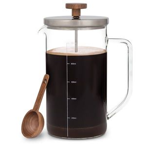 Klarstein Glaswerk Ristretto, french press, 1 l, borosilikátové sklo, nehrdzavejúca oceľ, orechové drevo vyobraziť