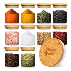 Klarstein Okrúhle poháre, súprava 10 kusov, každý 150 ml, bambusový vrchnák, vzduchotesné vyobraziť