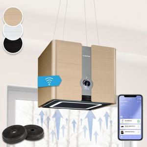 Klarstein Futurelight Smart, digestor, 42 cm, ostrovčekový, 420 m³/h, LED, nehrdzavejúca oceľ, čierny vyobraziť