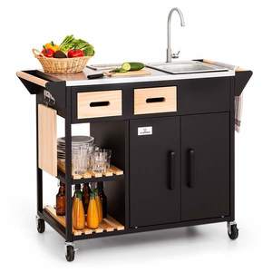 Klarstein Jersey, vonkajšia kuchyňa, drez, ušľachtilá oceľ, prenosná, kryt proti dažďu vyobraziť