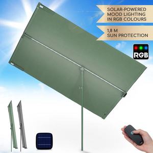 Blumfeldt Bayonne, slnečník, 130 x 180 cm, polyester, UV 50, solárny panel, LED svetlo vyobraziť