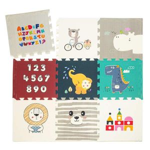 Babify Star Ibaby, Animals Baby Puzzle, Podložka - hrúbka 1, 5 cm, protišmyková, extra veľká, obojstranná, vodeodolná, prenosná, pre batoľatá a dojčatá (165x165x1, 5 cm) vyobraziť