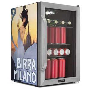 Klarstein Beersafe 70 Birra Milano Edition, chladnička, 70 l, 3 police, panoramatické sklenené dvere, nehrdzavejúca oceľ vyobraziť