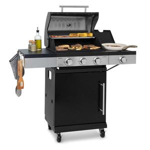 Klarstein Valdosta 3.1, plynový gril, 3 x 2, 8 kW + 2, 5 kW horák. nehrdzavejúca oceľ, mobilný vyobraziť