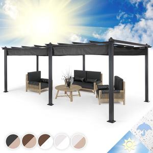 Blumfeldt Pantheon, pergola, prístrešok, 3 x 6 m, hliník, strieška proti slnku, polyester, sivá vyobraziť