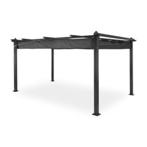Blumfeldt Pantheon, pergola, prístrešok, 3 x 4 m, hliník, strieška proti slnku, polyester, sivá vyobraziť