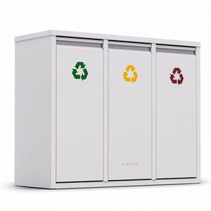 Klarstein Ordnungshüter 3, odpadkový kôš, 45 litrov, 3 recyklačné koše, nástenná inštalácia vyobraziť