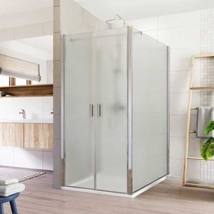 Mereo Sprchovací kút, Lima, obdĺžnik, dvojkrídlový, lietací, 80x90 cm, chróm ALU, sklo Point CK87592K vyobraziť